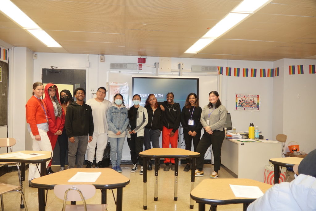 Group photo of high school students in New York