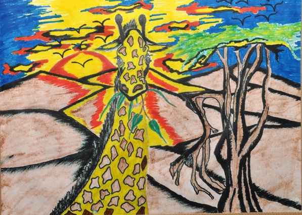 Students illustration of a giraffe