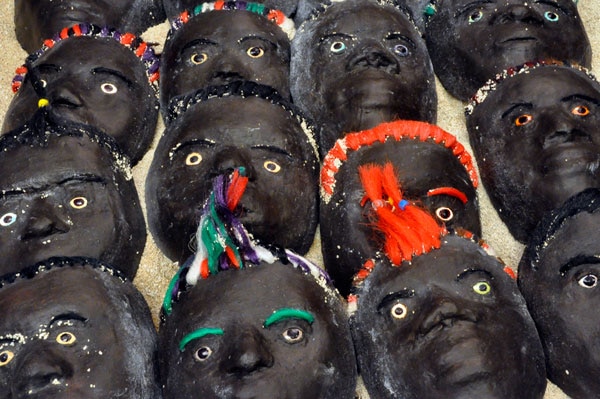 Set of African masks from Mololongo High School
