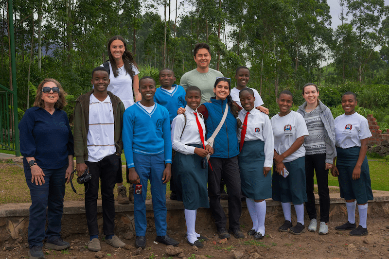 Einstein medical students partnered with secondary school students in Kisoro, Uganda, in June to explore the concept of One Health. At far left is Jill Raufman, Executive Director of Kiboko Projects, photo credit by: Mark Scheflen, Artist Director and Founder of Kiboko Projects.